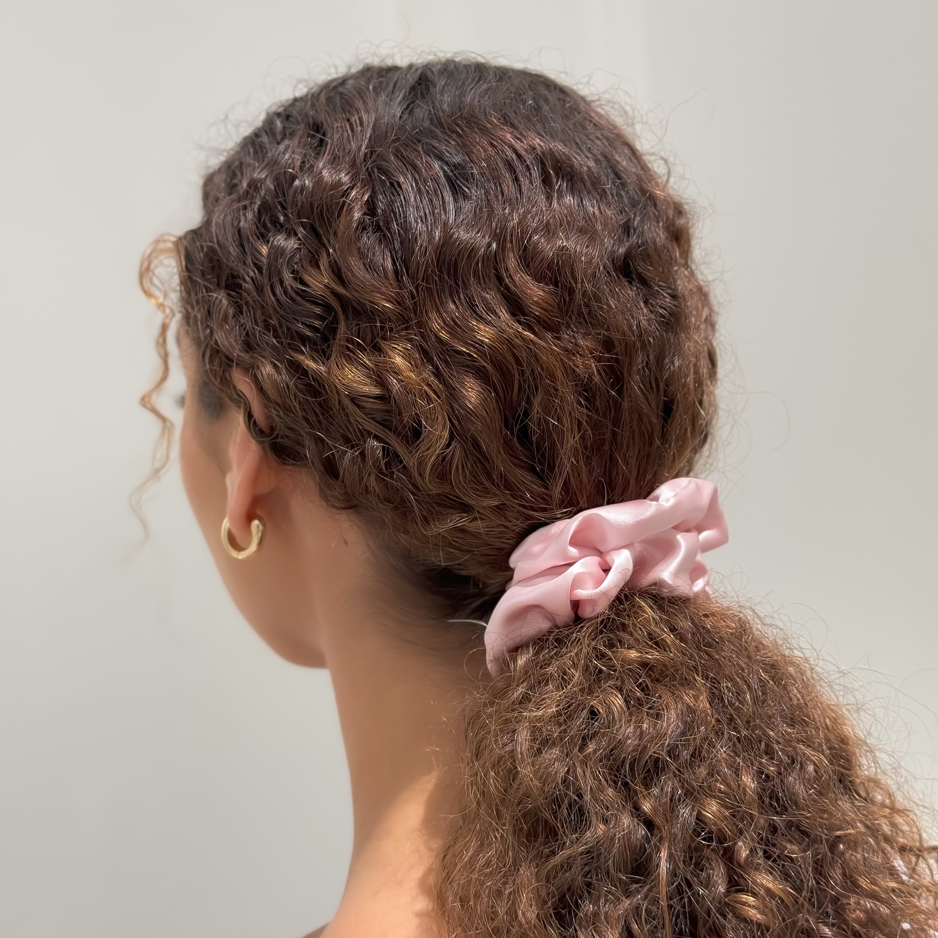 Organic Premium Silk Scrunchie - Pink Spice