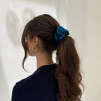 Organic Premium Silk Scrunchie - Vanilla Blue