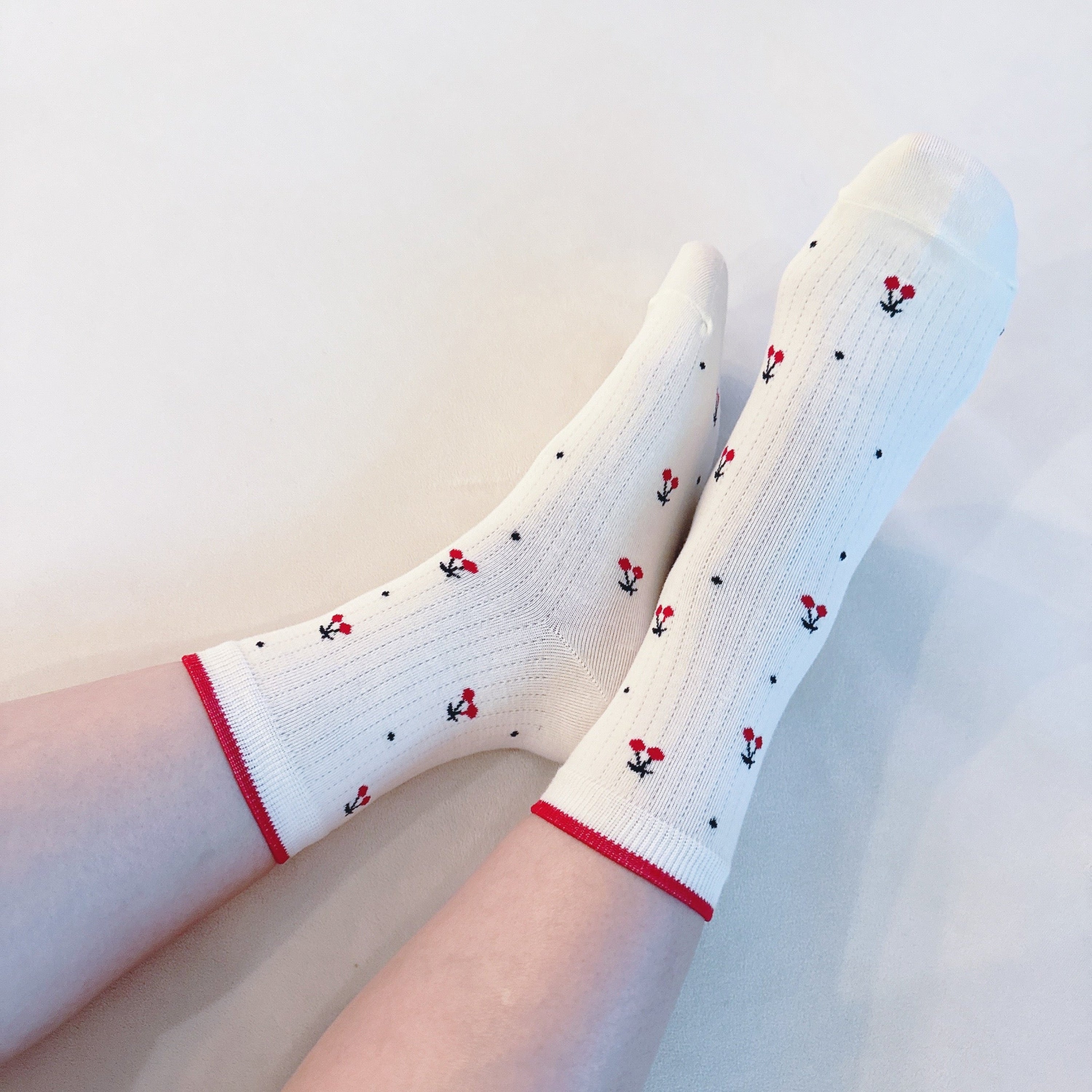 Cherries All Over Sock Set Of 2-2
