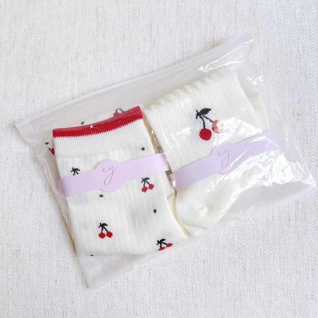 Cherries All Over Sock Set Of 2-3