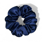 Organic Premium Silk Scrunchie - Midnight Blue