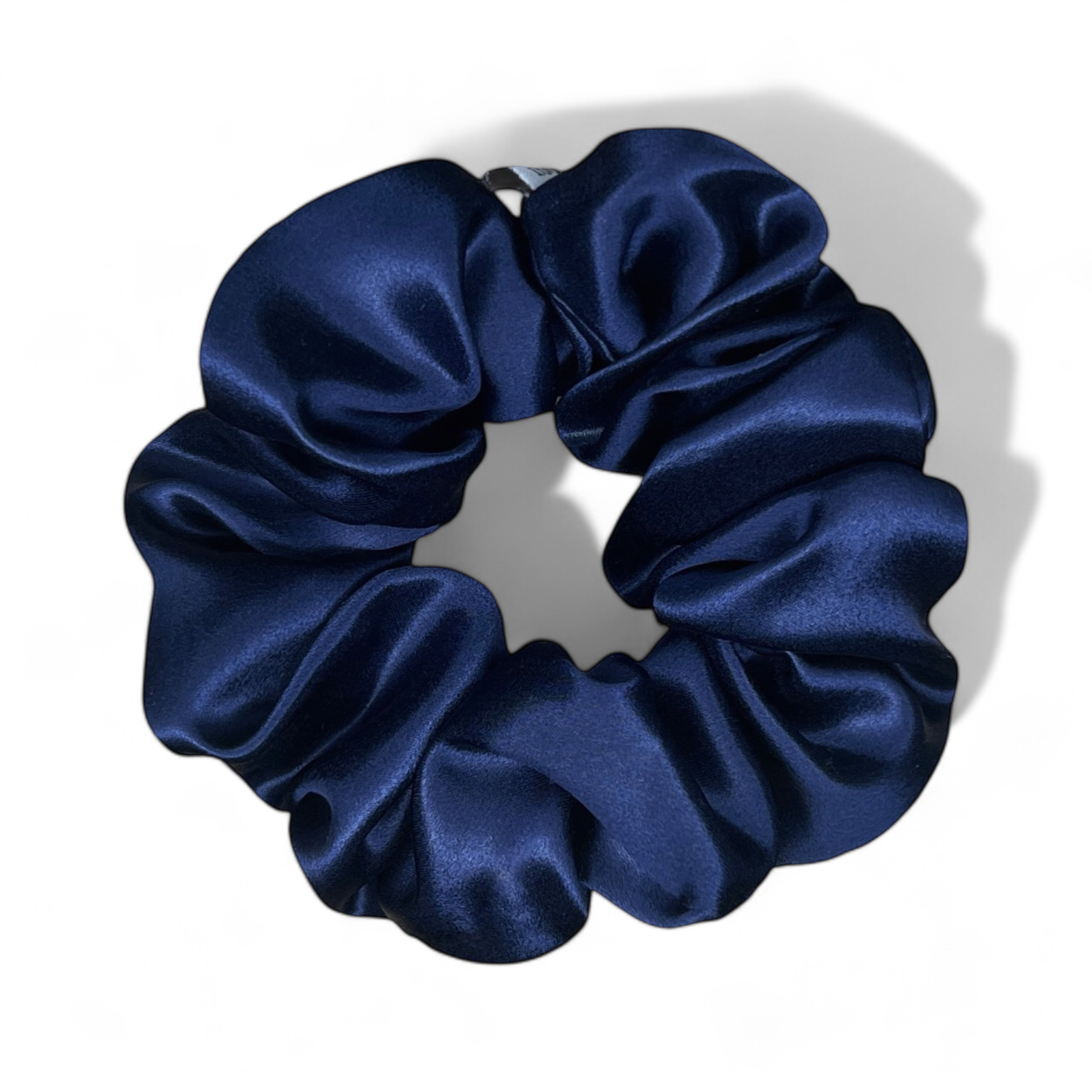 Organic Premium Silk Scrunchie - Midnight Blue